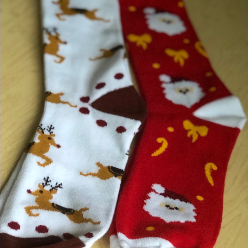 Set of two beautiful holiday socks